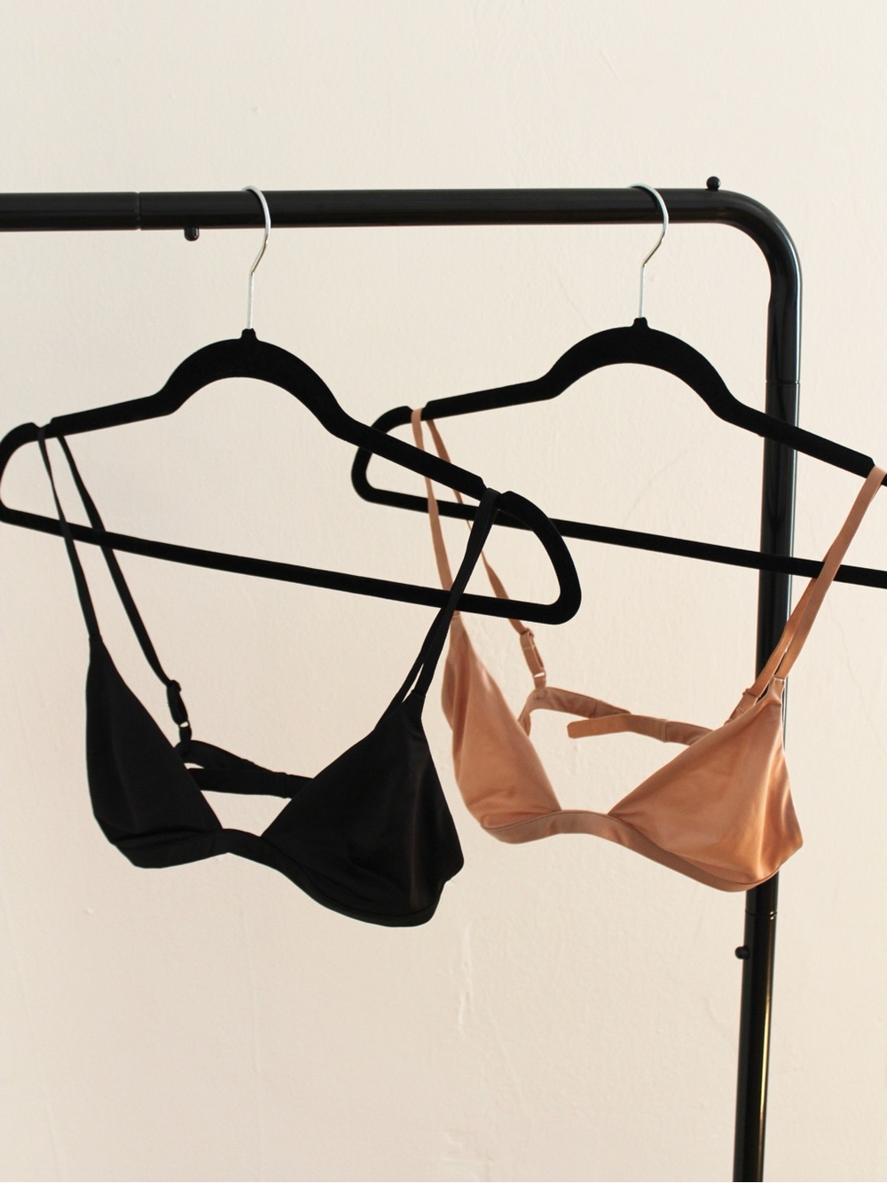 Pair of Glacé Mini Bras in Black and Buff | Size 1